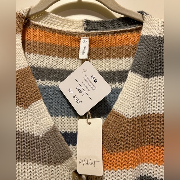 NWT Wishlist Multi Color Striped Cardigan - Picture 2 of 5